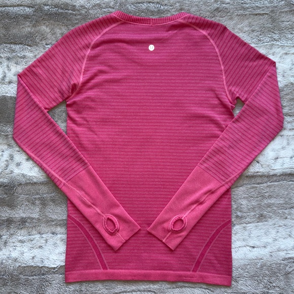 Lululemon Swiftly Tech Long Sleeve Crew Blue in Heathered Berry Rumble Size 8 - Picture 8 of 13